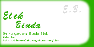 elek binda business card